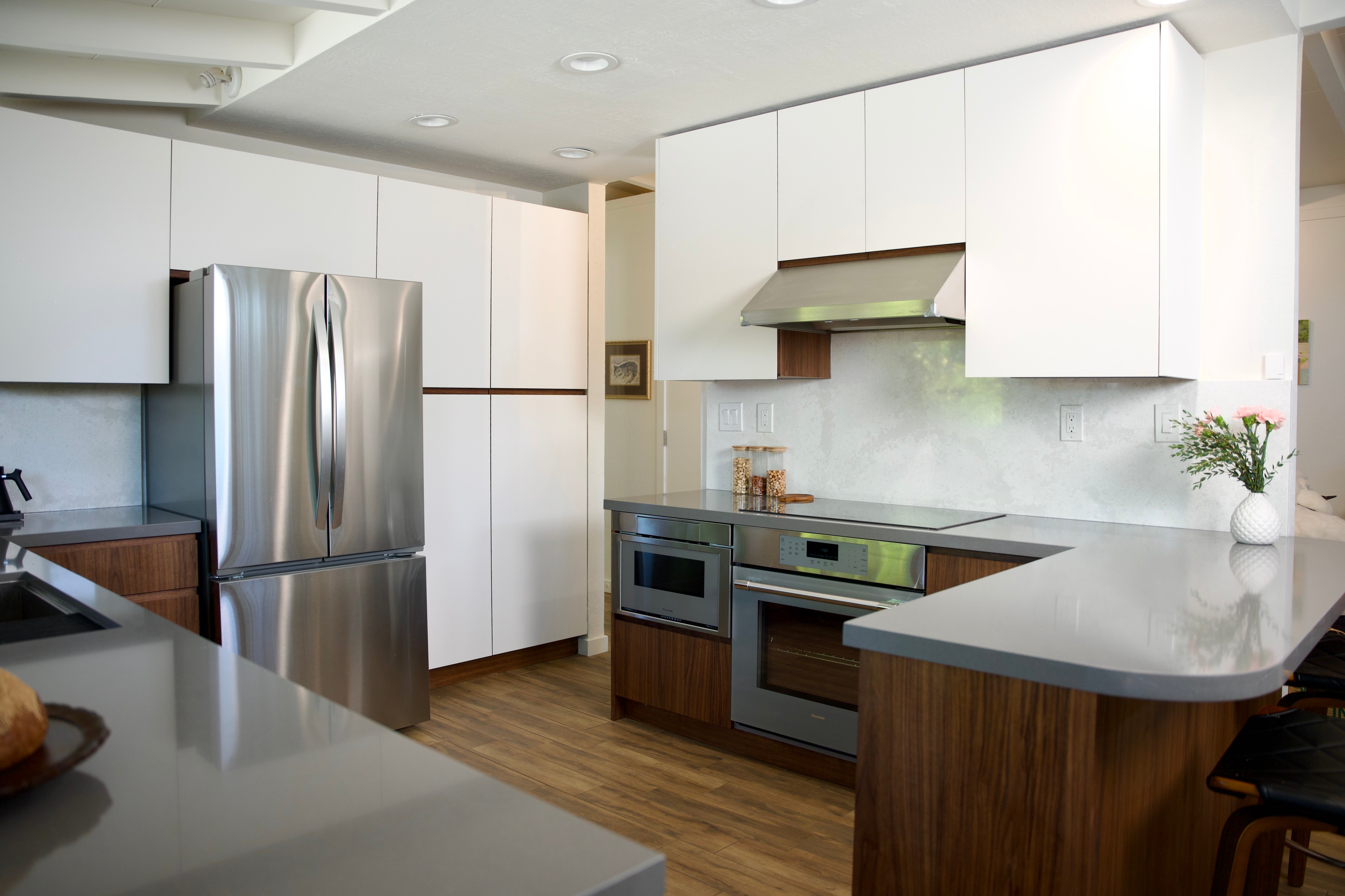 Kitchen Tour: Walnut & White Fenix Two-Tone Kitchen | Custom