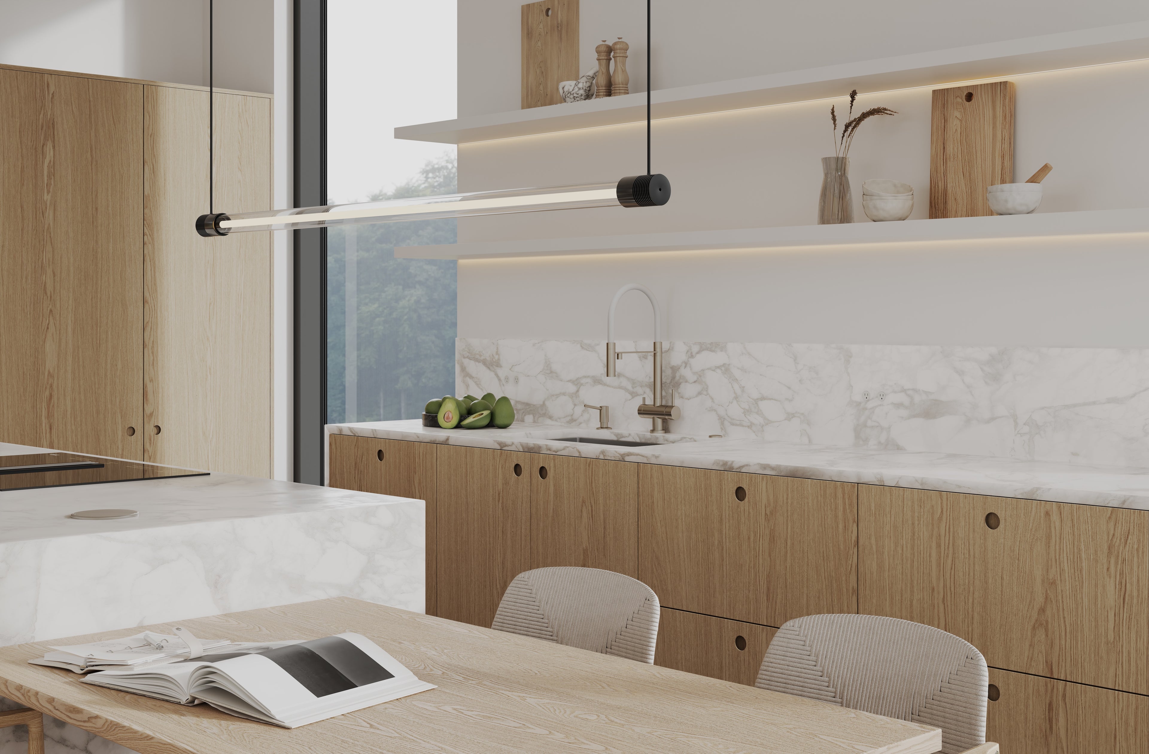 Modern Kitchen Cabinets CIRCLE collection - White Oak - Beyond Kitchen Inc.